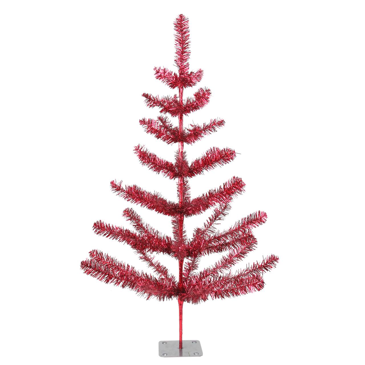 3ft. Unlit Red Tinsel Twig Artificial Christmas Tree